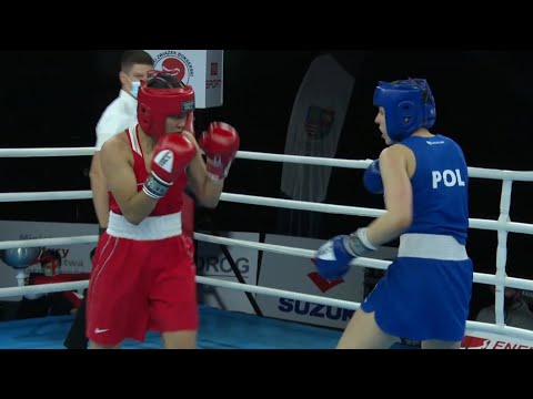 Kielce 2021 Semifinals (W69kg) KIZATOVA Zhasmin (KAZ) vs MARCINKOWSKA Barbara (POL)
