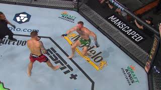 Connor McGregor breaks leg/ankle against Dustin Poirier (Slow Mo) Angle 2