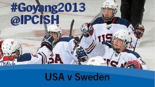 preview picture of video 'Ice sledge hockey - USA v Sweden - 2013 IPC Ice Sledge Hockey World Championships A Pool Goyang'