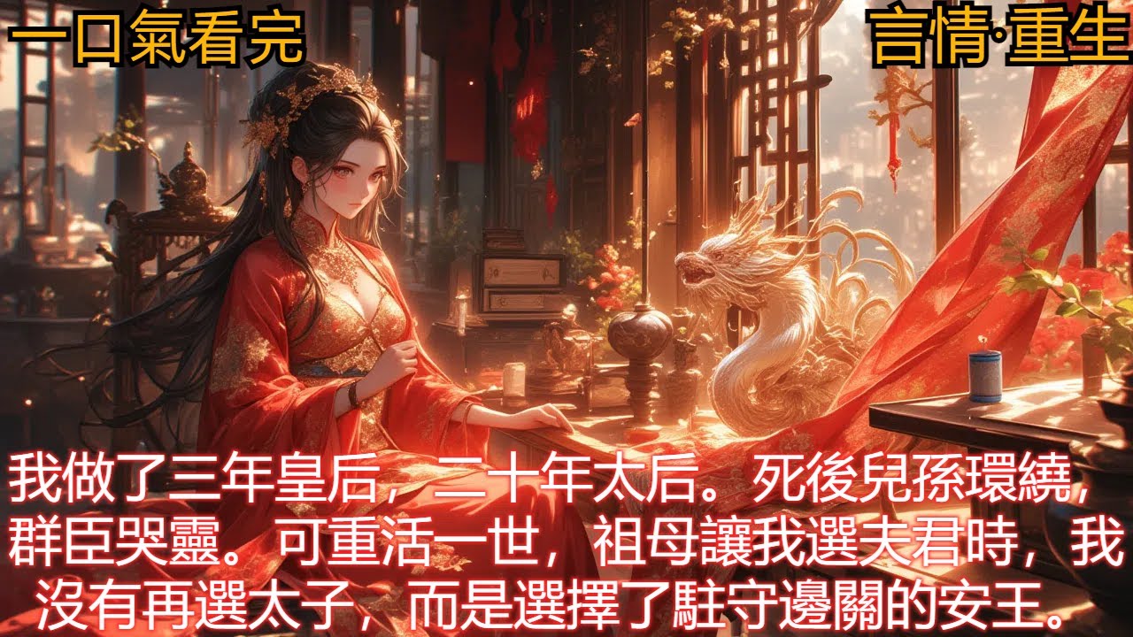 【言情·重生】我做了三年皇后，二十年太后。死後兒孫環繞，群臣哭靈。可重活一世，祖母讓我選夫君時，我沒有再選太子，而是選擇了駐守邊關的安王。