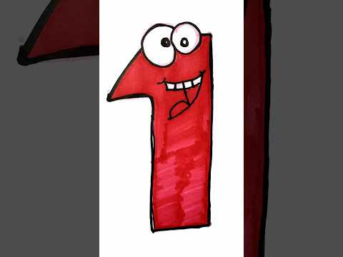 Let's draw and color the number 1 #drawing #art #satisfyling#shortsvideo