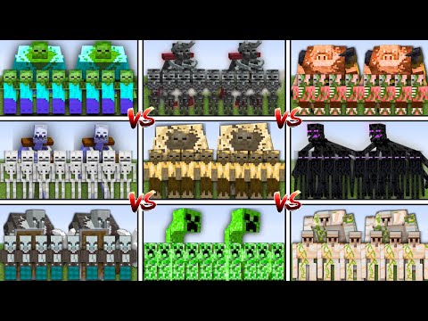 ALL MOBS BATTLE ROYALE in Minecraft Mob Battle