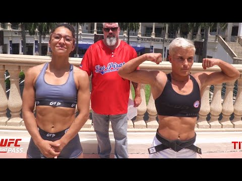 Natasha Kuziutina vs. CaySea McBride - Weigh-in Face-Off - (Titan FC 83) - /r/WMMA