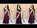 How To Drape Saree In Lehenga Style Lehenga Style Saree Draping Lehenga Saree Draping