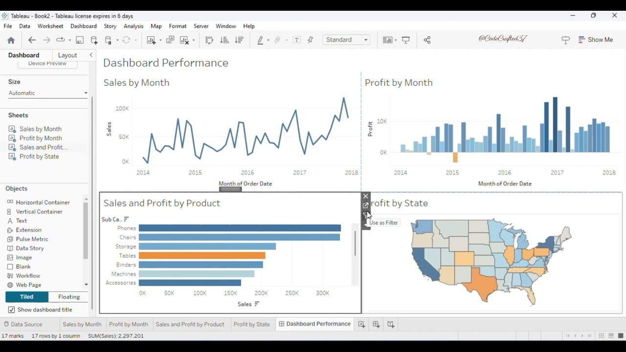 Basic Tableau Dashboard (Superstore Dataset)