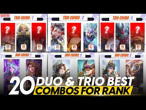 TOP 20 BEST DUO AND TRIO HEROES COMBOS TO RANK UP EASILY!