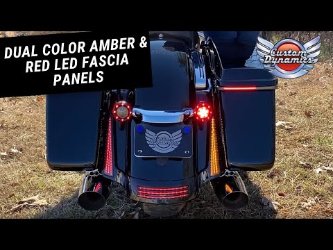 Dual Color Amber & Red LED Fascia Panels for Harley Davidson Motorcycles