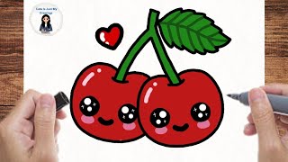 How To Draw A Cute Cherry Step By Step