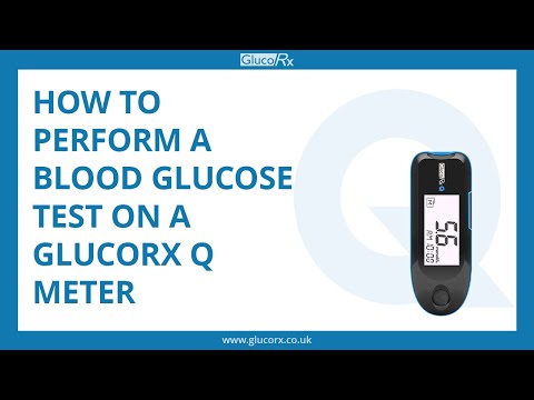 How to perform a blood glucose test on a GlucoRx Q meter