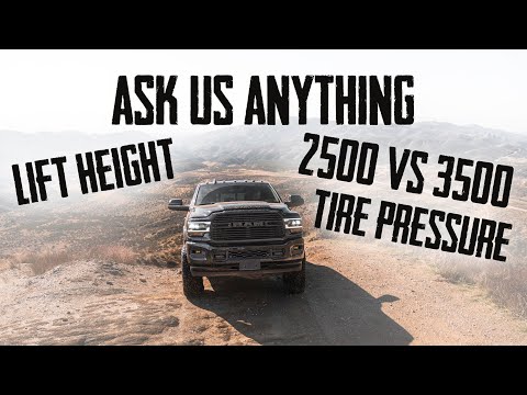 Ask Us Anything: Ram 2500 vs 3500, Tire Pressure, Stock Height Ride, Carli/Thuren 8" or 10" lifts?
