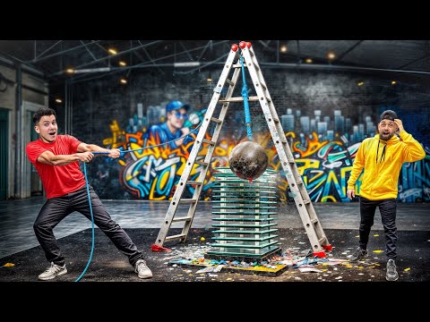 Metal Ball VS 10 Layers of Glass 😱🔥 **Metal Ball Vs Metal, Wood, Concrete**