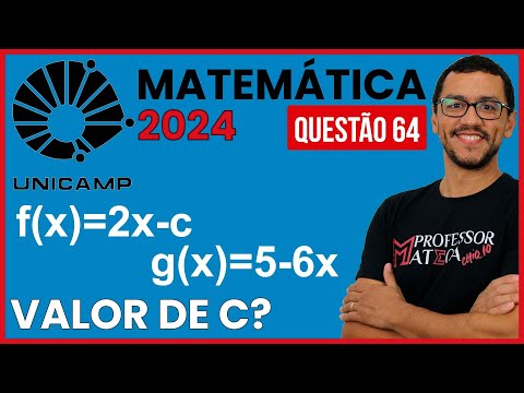 Valor de c? Ponto Médio | Resolução UNICAMP 2024 | Primeira Fase Matemática - Questão 64