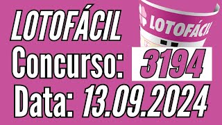 ???? Lotofácil de Hoje, LOTOFÁCIL de hoje 13/09, Resultado Lotofácil de hoje,