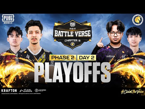 PUBGM BATTLE VERSE ASIA CHAPTER III | PHASE 2 PLAYOFFS DAY 2 | FT. #BTR  #HORAA #RRQ #ASI8 #AE #DRS