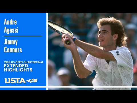 Andre Agassi vs Jimmy Connors Extended Highlights | 1989 US Open Quarterfinal