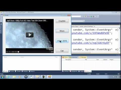 Visual C++ 2010 Help Video #2 Embedding YouTube Videos - Playing - Shockwave Flash Object