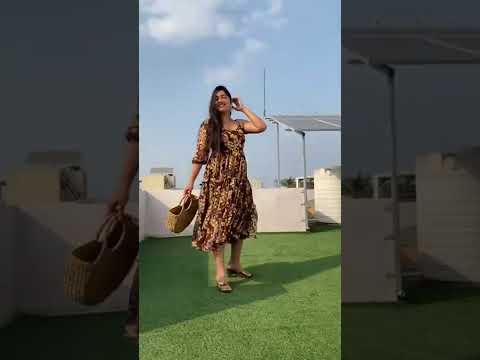 floral dress with one side sleeve no other @ ₹1099/-