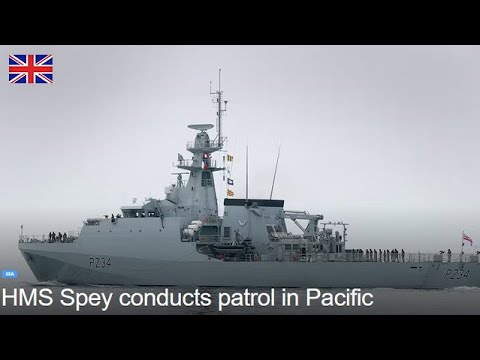 British royal carrier HMS Spey patrols the Pacific