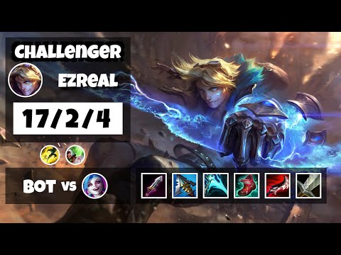 Ezreal Gameplay Challenger Replay S11 - 11.8 Bot Lane (17/2/4) - EU