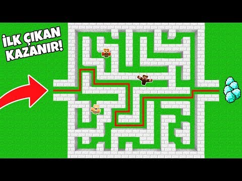 LABİRENTTEN İLK ÇIKAN KAZANIR! 😱 - Minecraft