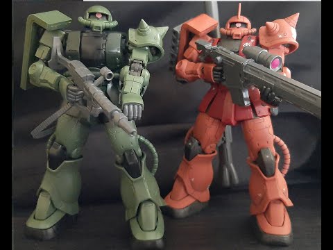 Late (Double) Review - HG The Origin Char's Zaku II and Zaku II Type C/C-5