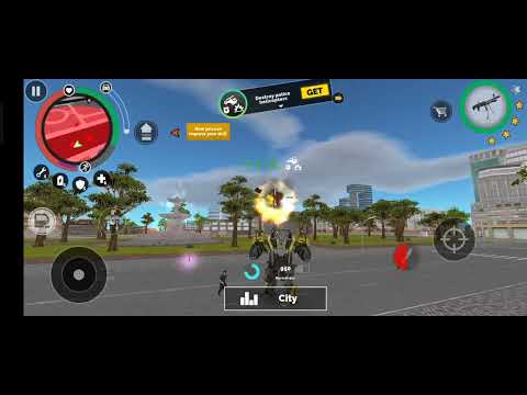 Vegas Crime Simulator 2 (Electric Hand Destroy Fly Robot)BD100 Machine Destroy)#playstation#ropehero