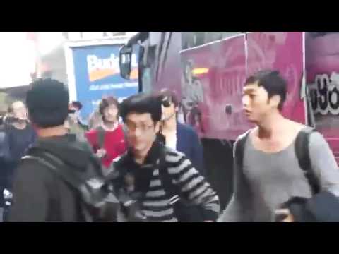 [FANCAM] 111023 Super Junior, TVXQ, SHINee & f(x) - Outside Hotel in New York