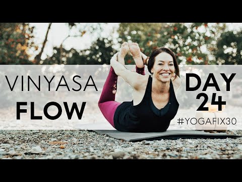 20 Minute Yoga Flow Vinyasa (Legs and Back) Day 24 | Fightmaster Yoga Videos
