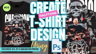 How To Create Bayer Leverkusen Bundesliga Champions Halftone T-shirt Design In Adobe Photoshop