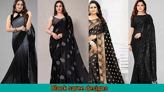 Black saree designs l Black saree l
