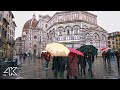 Rainy Walk In Florence Italy Rain City Sounds 4K UHD 60fps