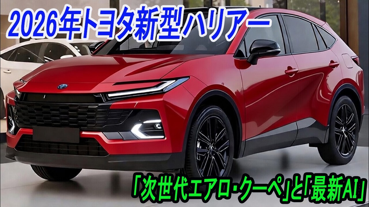 トヨタ新型ハリアーフルモデルチェンジ2026年12月発売予定！が「次世代エアロ・クーペ」と「最新AI」で高級SUVの常識を破壊する。