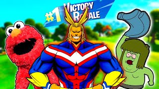 Elmo, All Might & Muscle Man Win FORTNITE (VICTORY ROYAL) ?!