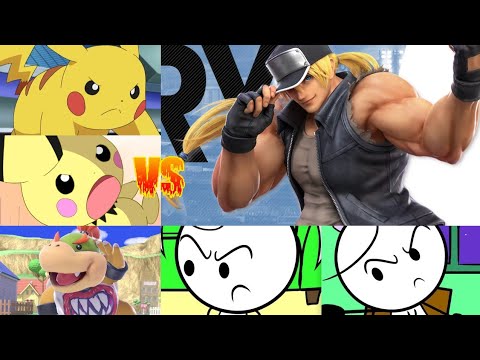 SSBU - Pikachu (me), Pichu, Bowser Jr, Emma and Kate vs Evil Terry