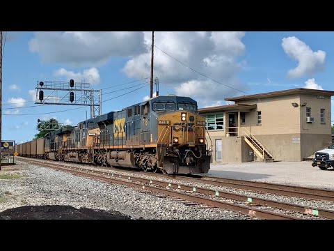 Coal Train At Big Sandy Jct, 2 Mile Long Intermodal Train W/2 DPUs Crosses GIGANTIC Railroad Trestle