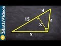 Using the geometric mean to determine the missing parts of a triangle