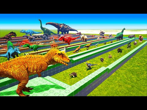 EPIC CARCHARODONTO DEATHRUN | ALL ARK CREATURES🦖🦕