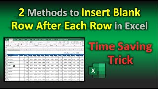 2 Ways to Insert Blank Row After Each Row in Excel | Excel Trick