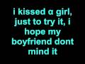 Katy Perry - I Kissed A Girl Lyrics 