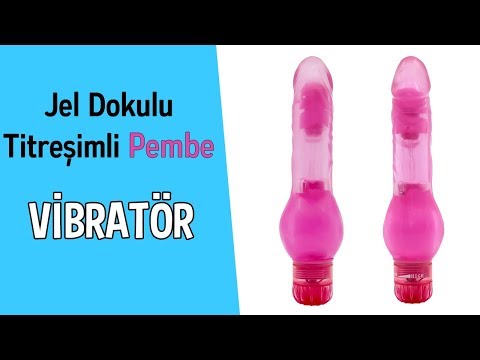 Jel Dokulu Klitoris Uyarıcılı Titreşimli Pembe Vibratör Penis Dildo