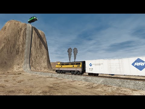 Trains vs Hill Climb crashes 010 - BeamNG.Drive | BeamNG High Speed