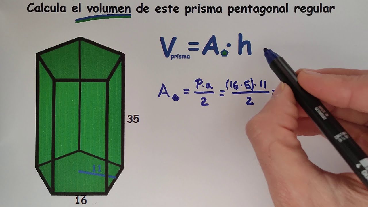 Volumen de un prisma pentagonal