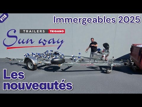 Porte bateau immergeable SUN WAY - D2415 - PTAC : 1500Kg - Kit rouleaux - 1 essieu - Reference - GD12/G1602_2