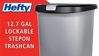 Hefty® 12.7 Gal. Lockable StepOn Trash Can - Product Video