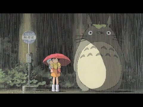 (1h) The path of the wind🌳 My neighbor Totoro OST w/gentle rain sounds 🌱 🌧️