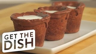 How to Make Double Chocolate Cookie Cups | Get the Dish by POPSUGAR Food