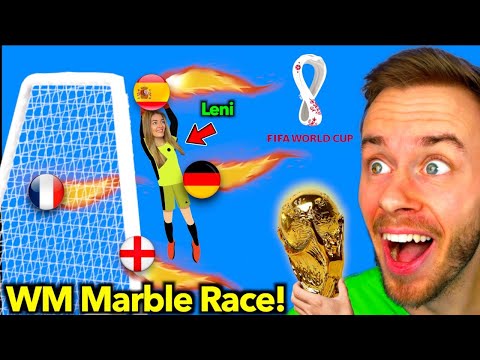 Marble Race FUßBALL WM BATTLE vs meine Freundin Leni! 🤣⚽️ (Verlierer = Bestrafung!!)