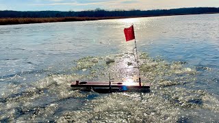 Ice Fishing with Tip Up's and Chasing Flags on FIRST ICE!