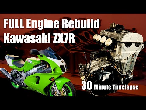 Thumbnail for Kawasaki ZX7R Engine Rebuild TIMELAPSE in 30 Mins! by Iveco