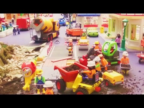MACHINE WORKS PLAYMOBIL LEGO City animation tractor truck crane excavator bulldozer